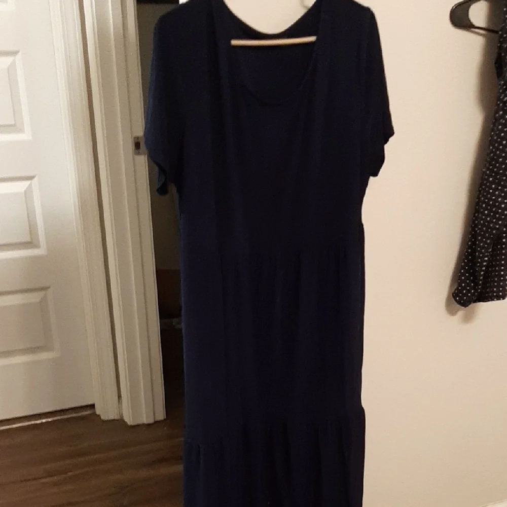 Nicole Miller Navy Blue Tiered Maxi Dress 2x - Picture 1 of 5